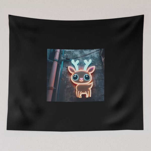Item preview, Neon light on urban wall: baby deer  designed and sold by Reinvention.