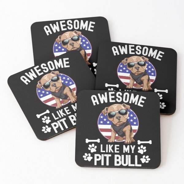 Item preview, Awesome Like My Pit Bull with USA Flag July 4th Dog Owner designed and sold by elvisg03.