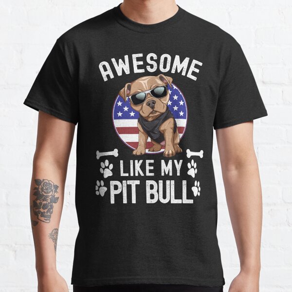 Item preview, Awesome Like My Pit Bull with USA Flag July 4th Dog Owner designed and sold by elvisg03.