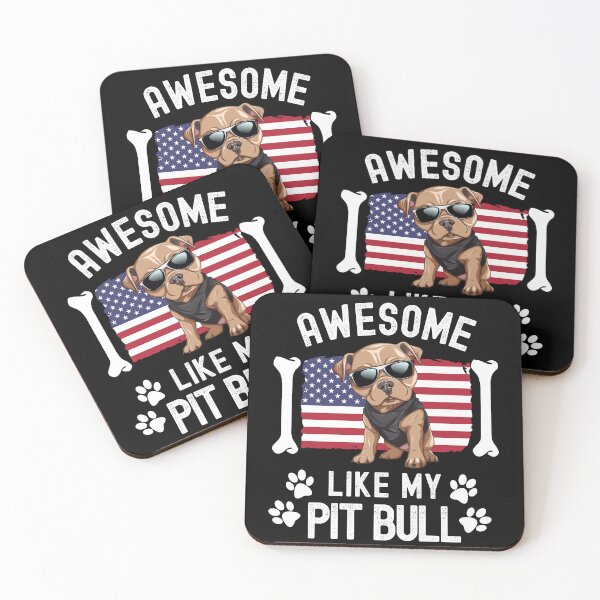 Item preview, Awesome Like My Pit Bull with USA Flag July 4th Dog Owner designed and sold by elvisg03.