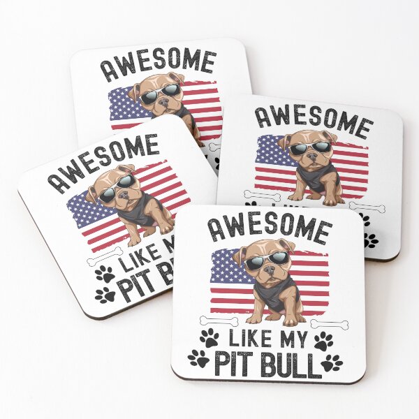 Item preview, Awesome Like My Pit Bull with USA Flag July 4th Dog Owner designed and sold by elvisg03.