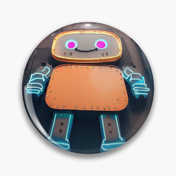 Item preview, Neon light on urban wall: happy robot designed and sold by Reinvention.