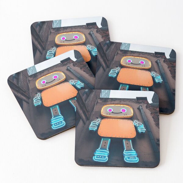 Item preview, Neon light on urban wall: happy robot designed and sold by Reinvention.