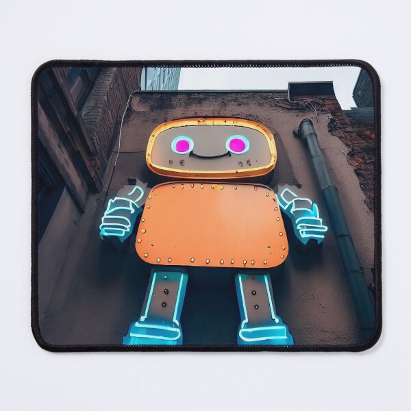 Item preview, Neon light on urban wall: happy robot designed and sold by Reinvention.