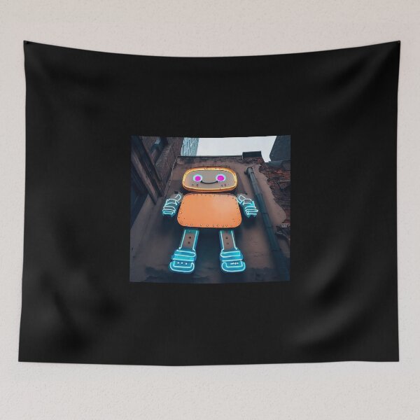 Item preview, Neon light on urban wall: happy robot designed and sold by Reinvention.