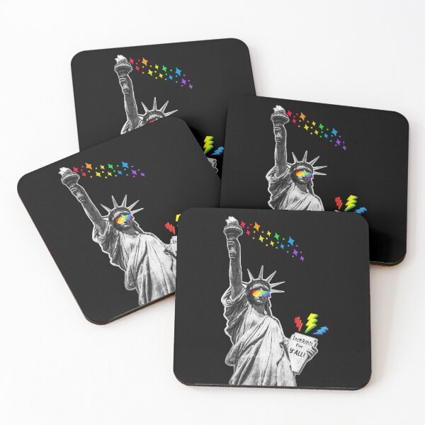 Item preview, Equal Rights for Y'all Rainbow Statue of Liberty LGBT Stars designed and sold by ontrendshirts.