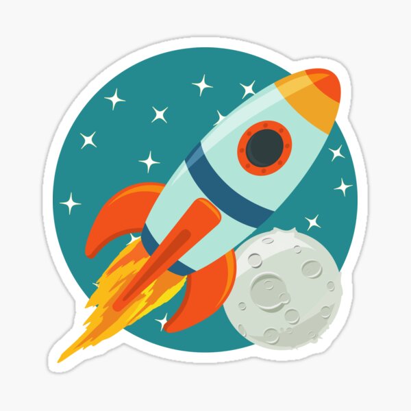 Kids Cute Rocket Ship Name Envelope Seal Stickers