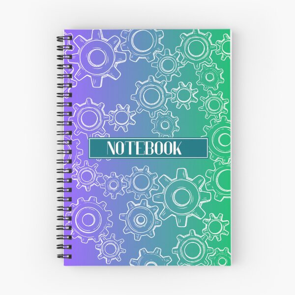Item preview, English Purple Green Gears Notebook designed and sold by Yesskathe.