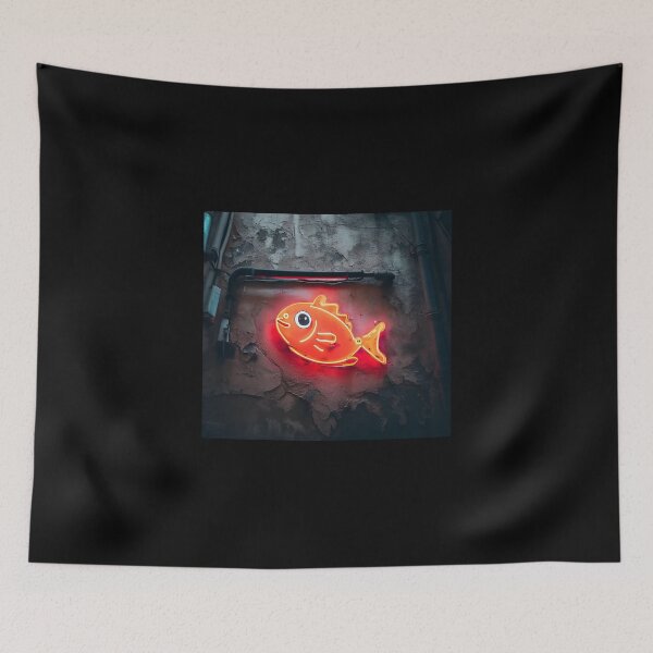 Item preview, Neon light on urban wall: red goldfish designed and sold by Reinvention.