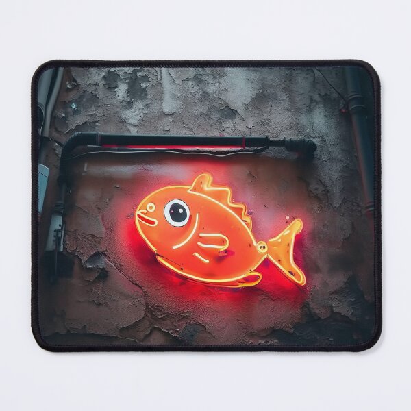 Item preview, Neon light on urban wall: red goldfish designed and sold by Reinvention.