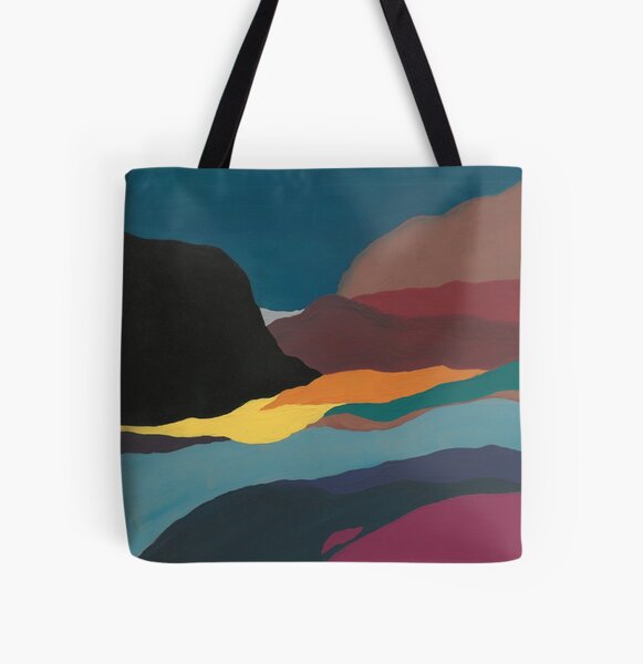 Neoprene Tote Bag - Navy Abstract Print