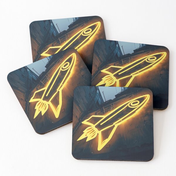 Item preview, Neon light on urban wall: rocket ship  designed and sold by Reinvention.