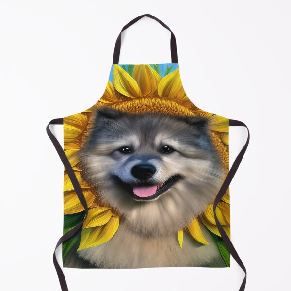 Item preview, Summer Keeshond Wearing A Sunflower Hat designed and sold by ZenEverAI.