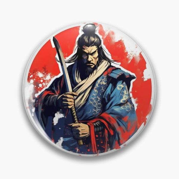 Item preview, Samurai Sticker with Expressive Brush Strokes in Japanese Style designed and sold by sgonzalez1996.