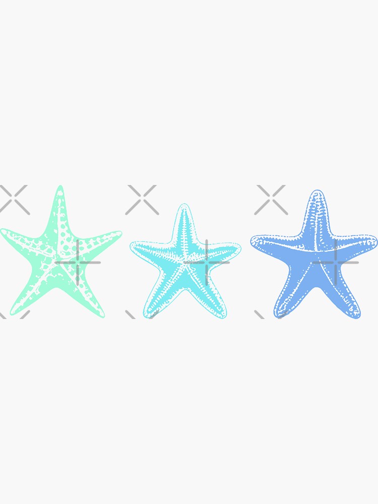 Sticker étoile de mer bleue