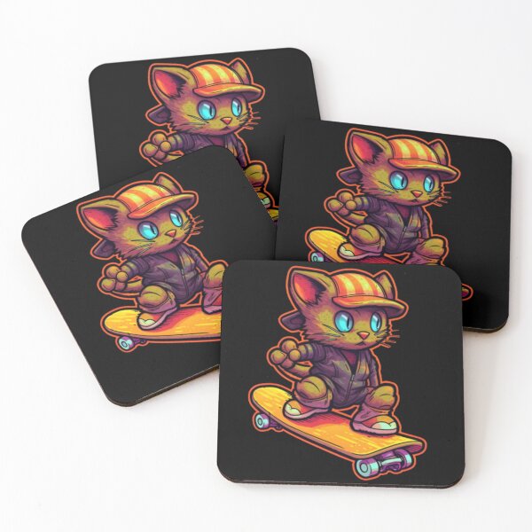 Item preview, Cat On Skateboard designed and sold by FuelForTheSoul.