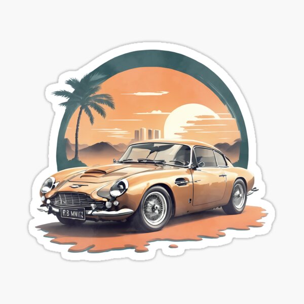 Item preview, Vintage Summer Aston Martin DB3 Beach Sunset sports car designed and sold by 8FistsofTees.