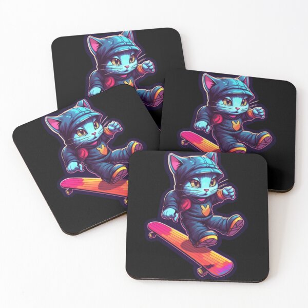 Item preview, Dabbing cat on skateboard Sticker designed and sold by FuelForTheSoul.