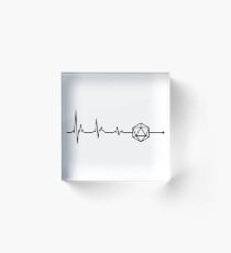 Heartbeat D20 Dice Acrylic Block