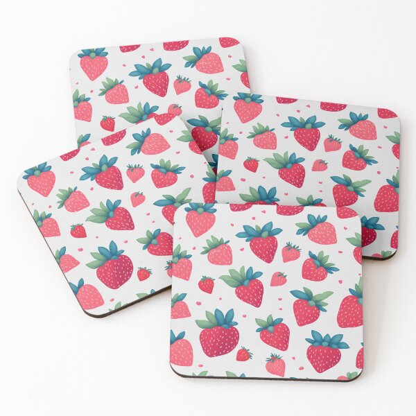 Item preview, Strawberry Pattern designed and sold by PawsAndCoffeeCo.