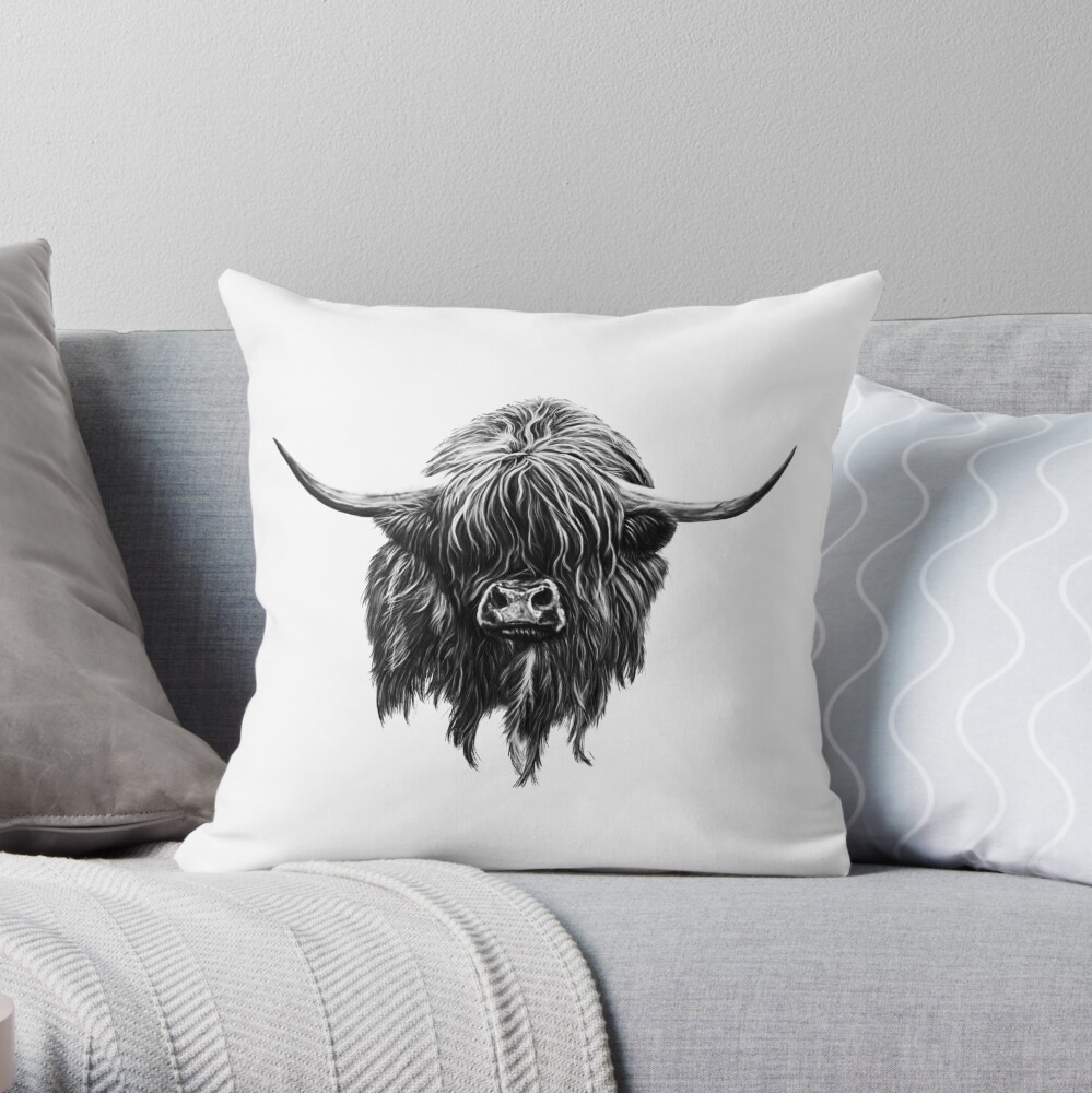 black and white cow pillow