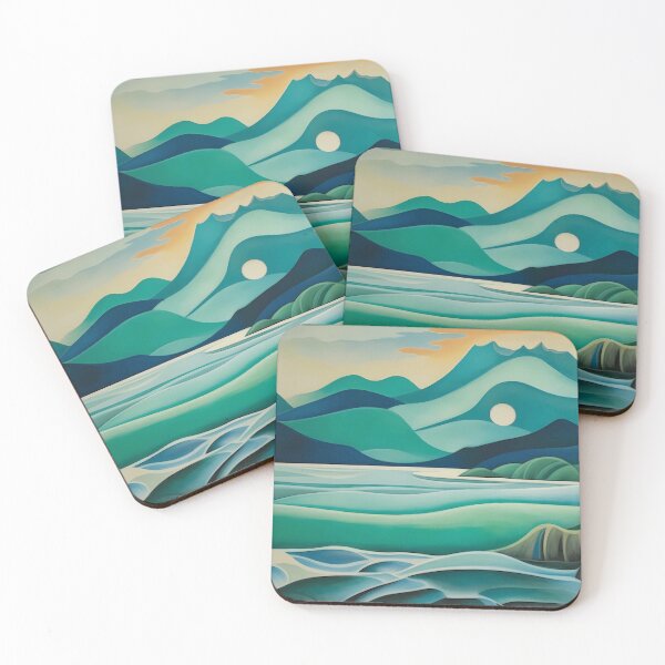 Item preview, Mid Century Modern Beach Landscape designed and sold by ColorFlowArt.