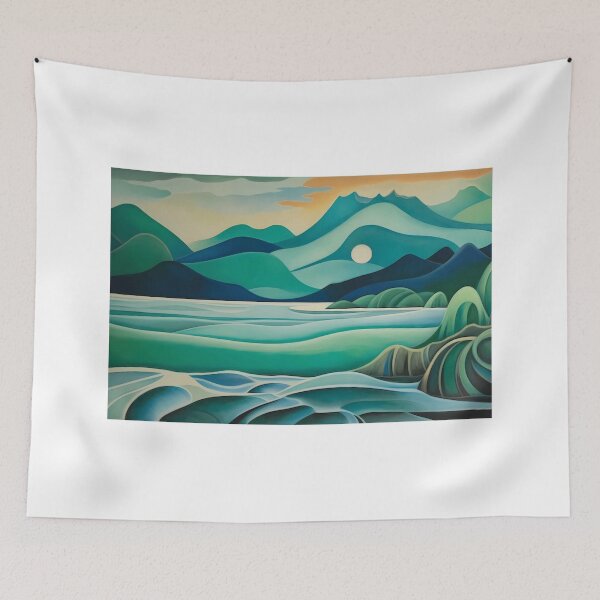 Item preview, Mid Century Modern Beach Landscape designed and sold by ColorFlowArt.