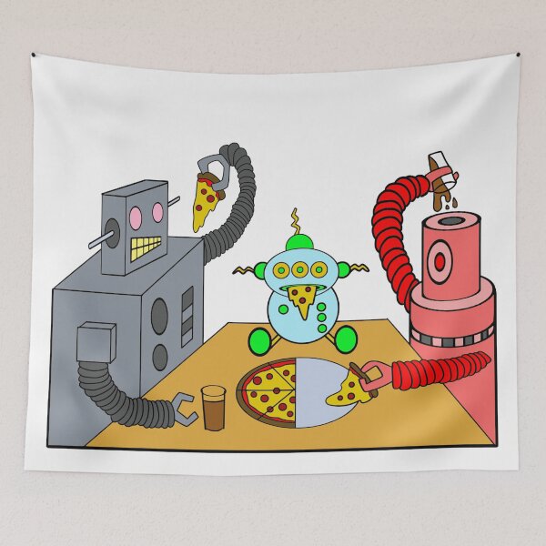 Item preview, Robot Birthday Pizza Party!!! designed and sold by spiralcat.