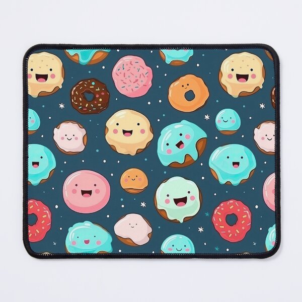 Item preview, Cute happy cartoon donuts designed and sold by Pinkbirdie.