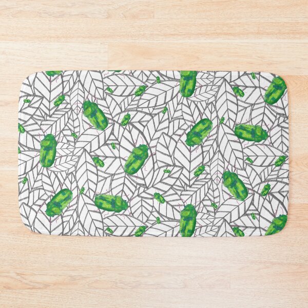 Item preview, Handpainted Watercolor Beetles on Black and White Leafy Background designed and sold by maddydoodlesoup.