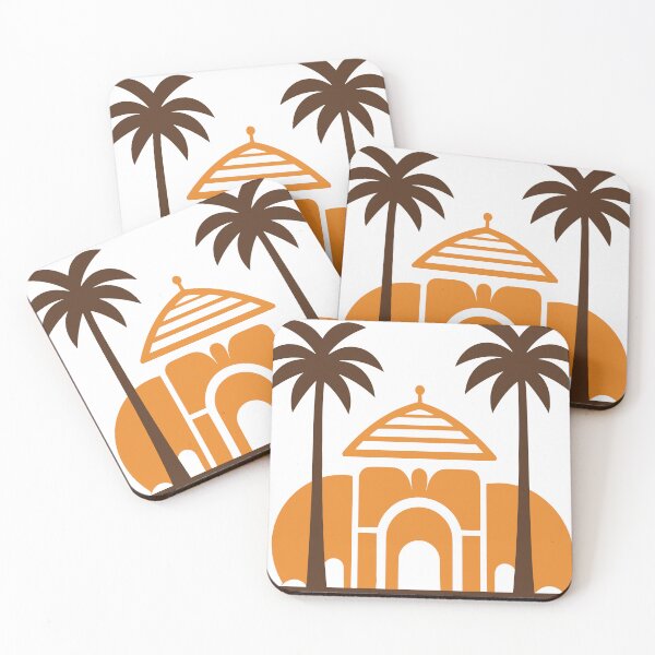 Item preview, tropical cartoon illustration with palmtrees designed and sold by janedewaard.