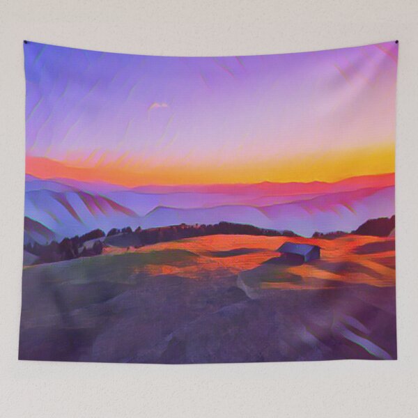Item preview, House On The Hill With Sunrise designed and sold by MYSLc.