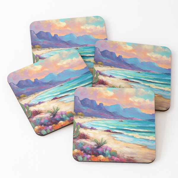 Item preview, Colorful Desert Beach Landscape  designed and sold by ColorFlowArt.