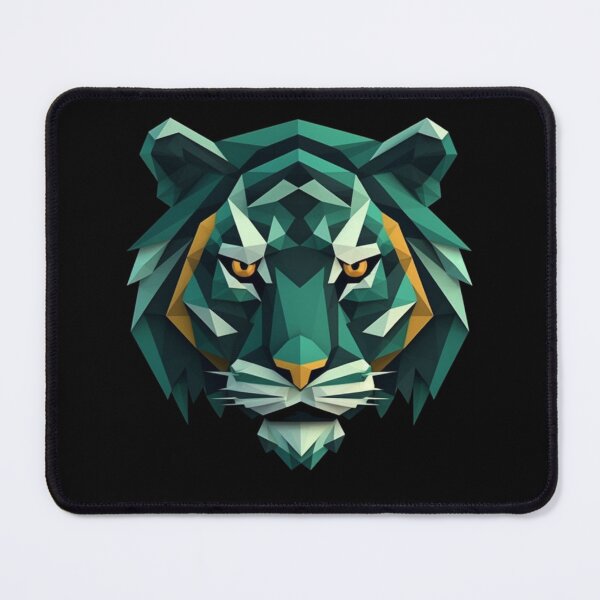 Item preview, Geometric Jungle: Green Tiger in Polygonal Art designed and sold by Prozeum.