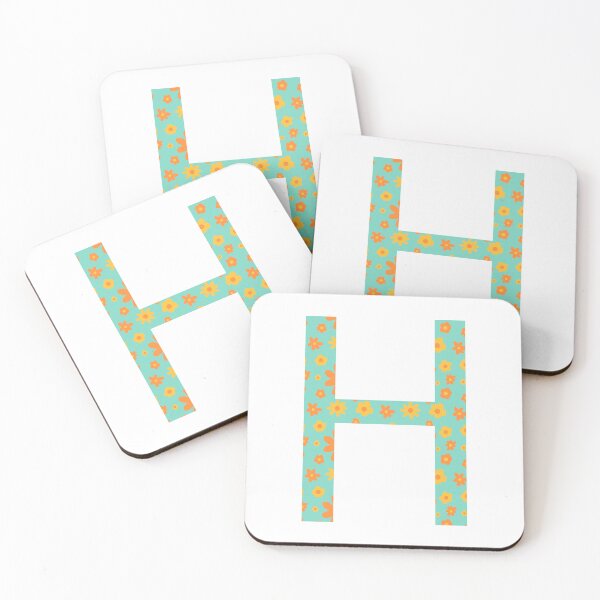 Item preview, Orange and Yellow Flower Print “H” designed and sold by Heids953.