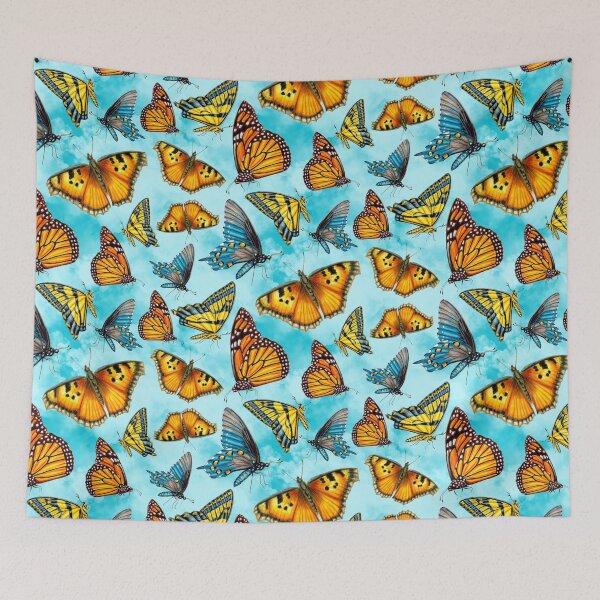 Item preview, California Butterflies on Clouds Pattern designed and sold by Sockstomistic.