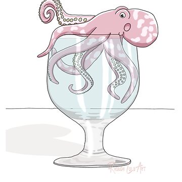 Artwork thumbnail, Octopus in a Water Glass by RhondaLuluArt