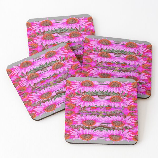 Item preview, PINK CONE ECHINACEA   FLOWERS GARDEN FLORAL GREY COLOR PATTERN ART designed and sold by sharlesart.
