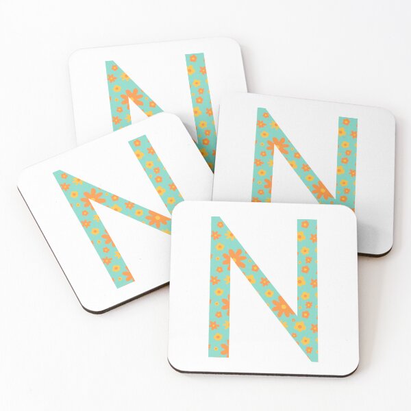 Item preview, Orange and Yellow Flower Print “N” designed and sold by Heids953.