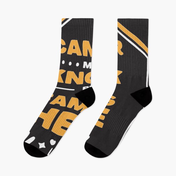 Item preview, Sarcoma cancer awareness yellow ribbon Cancer may knock but family's here designed and sold by shaderepublic.