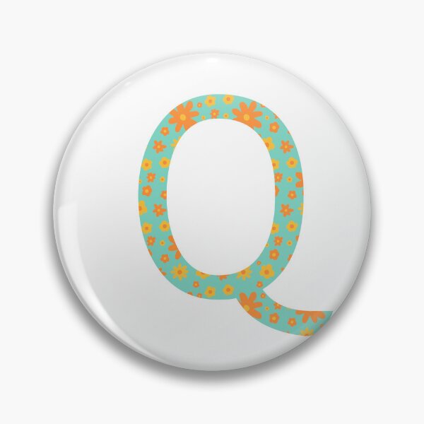 Item preview, Orange and Yellow Flower Print “Q” designed and sold by Heids953.