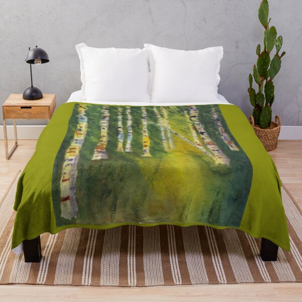 Item preview, Sunlit Birches Watercolor Batik designed and sold by The Elderberry Blossom.