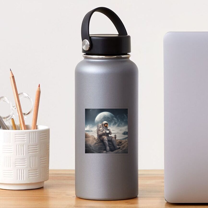 Astronaut Space Tea Mug Aesthetic Space Gift' Sticker