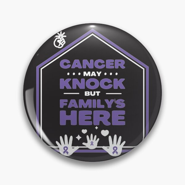 Item preview, pancreatic cancer awareness purple ribbon Cancer may knock but family's here designed and sold by shaderepublic.