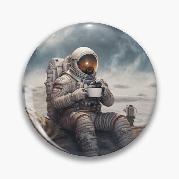 Item preview, Futuristic Astronaut in Space Holding a Cup of Tea on Planet designed and sold by FuturisticV.