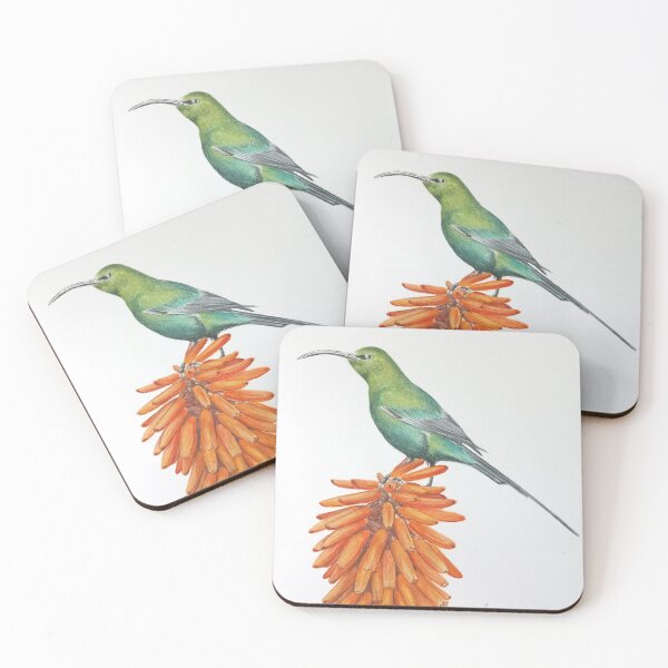 Item preview, Malachite Sunbird on a blooming Aloe  designed and sold by Charlene Rudman.