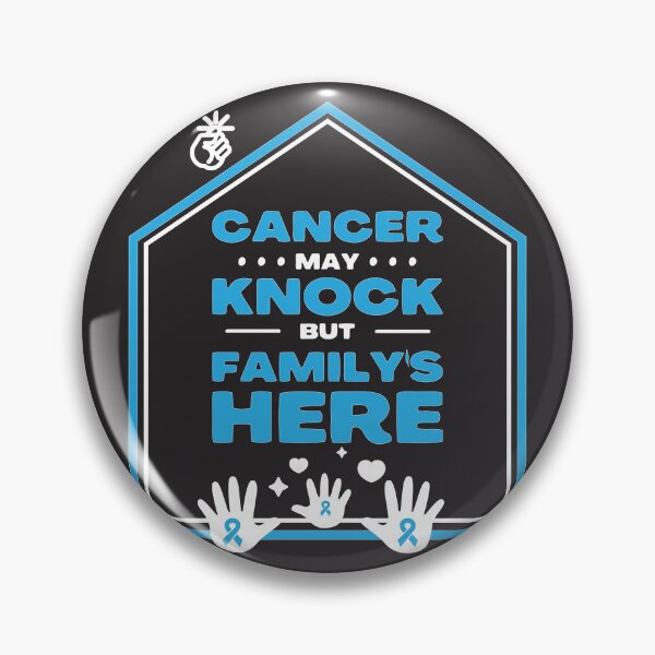 Item preview, prostate cancer awareness light blue ribbon Cancer may knock but family's here designed and sold by shaderepublic.