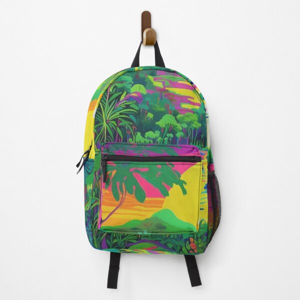 Item preview, Psychedelic Jungle Sunrise: Abstract Neon Artwork designed and sold by OdysseyArtworks.