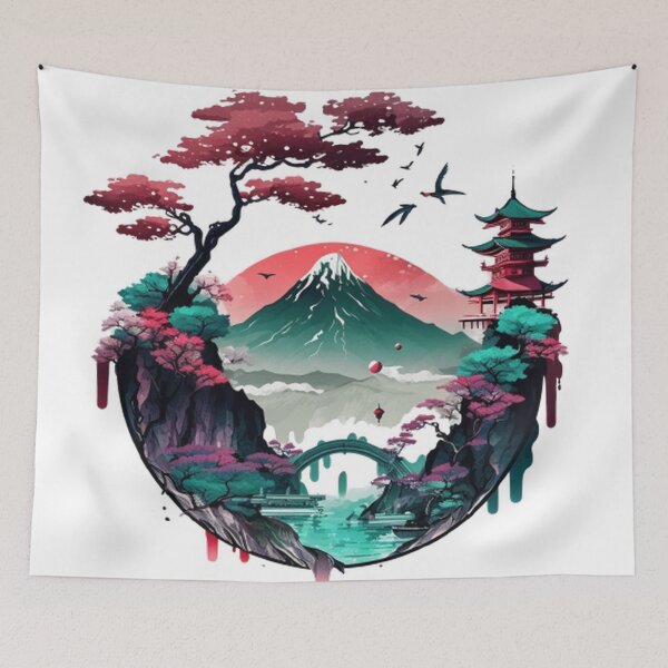 Item preview,  "Harmony in Sakura: Captivating Japanese Landscapes on Redbubble" designed and sold by DesignHeaven24.