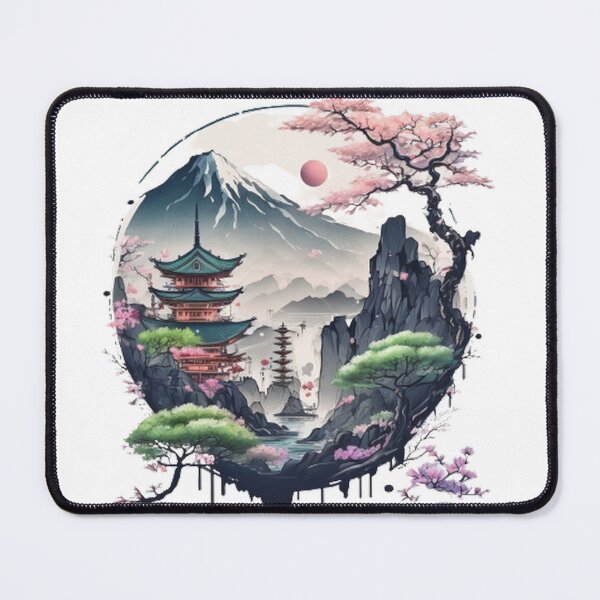 Item preview, "Harmony in Sakura: Captivating Japanese Landscapes on Redbubble" designed and sold by DesignHeaven24.